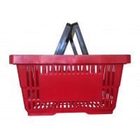 Корзинка покупательская пластиковая (красная) 20 литров для магазинов, супермаркетов 