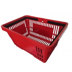 Корзинка покупательская пластиковая (красная) 20 литров для магазинов, супермаркетов 