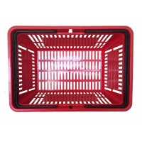 Корзинка покупательская пластиковая (красная) 20 литров для магазинов, супермаркетов 