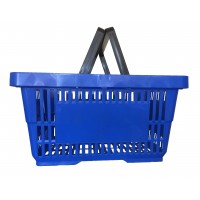 Корзинка покупательская пластиковая (синяя) 20 литров для магазинов, супермаркетов 