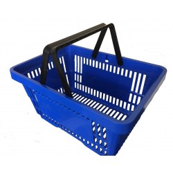 Корзинка покупательская пластиковая (синяя) 20 литров для магазинов, супермаркетов 