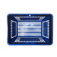 Корзинка покупательская пластиковая (синяя) 20 литров для магазинов, супермаркетов 