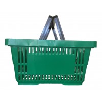Корзинка покупательская пластиковая (зеленая) 20 литров для магазинов, супермаркетов 