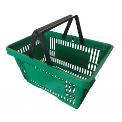 Корзинка покупательская пластиковая (зеленая) 20 литров для магазинов, супермаркетов 