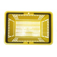 Корзинrа покупательская пластиковая (желтая) 20 литров для магазинов, супермаркетов 